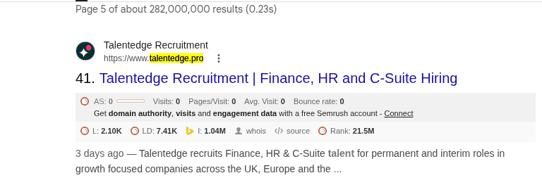 Search Apperance