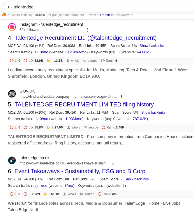 Search Apperance