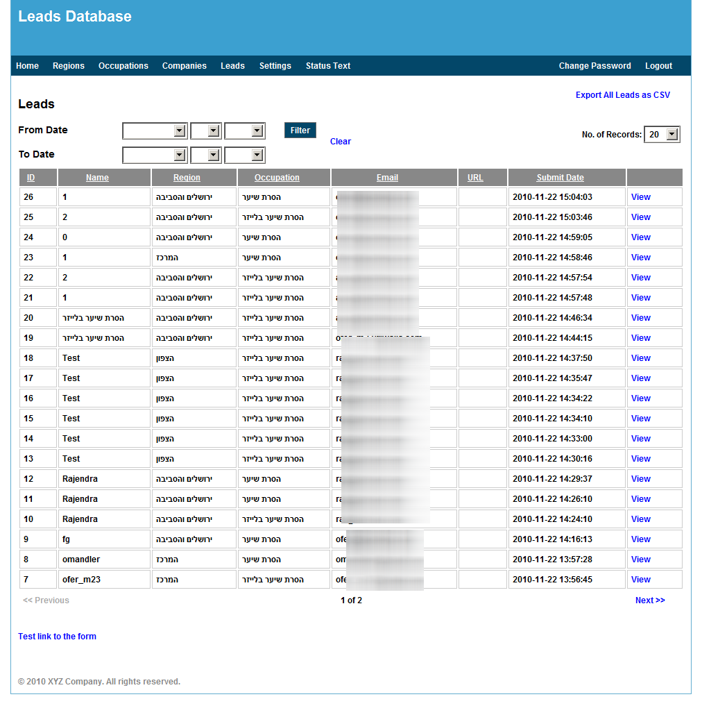 Leads Database